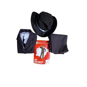 MorphCostumes‎ 1920s Gangster Costume  Size M Pinstripe Shirt Pants Hat